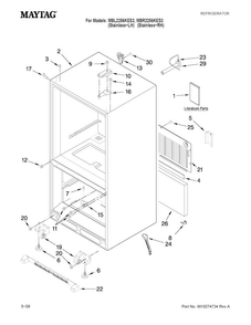 Cabinet Parts Diagram and Parts List for MBL2256KES3  Maytag Refrigerator