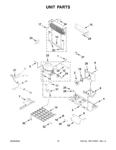 Unit Parts Diagram and Parts List for ABB1924BRB05  Amana Refrigerator