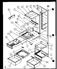 Section 21 Diagram and Parts List for SL22JB-P1116006W  Amana Refrigerator