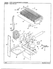 Unit Compartment And System Diagram and Parts List for 19514-0A  Admiral Refrigerator
