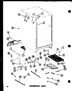 Compressor Parts Diagram and Parts List for TC18D-P73500-25W  Amana Refrigerator