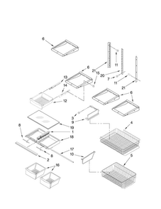 Shelf Parts Diagram and Parts List for MBF2256KEW3  Maytag Refrigerator
