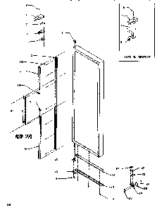 Door/hinge/trim Refrigerator Diagram and Parts List for SRD520SW-P1186301WW  Amana Refrigerator