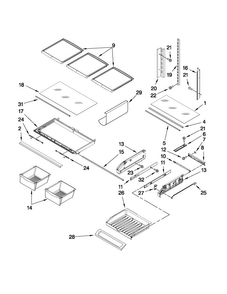 Shelf Parts Diagram and Parts List for JFI2089WES4  Jenn-Air Refrigerator