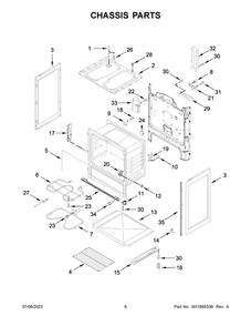 Chassis Parts Diagram and Parts List for ACR4203MNW0  Amana Range