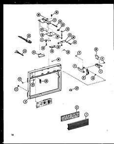 Grille And Lock Diagram and Parts List for RV-10 P74582-3M Amana Microwave