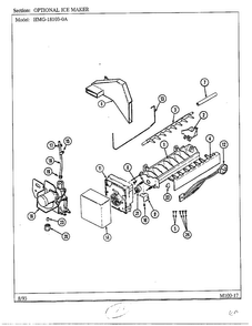 Optional Maker Kit Diagram and Parts List for 18103-0A  Admiral Refrigerator