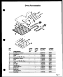 OVEN ACCESSORIES Diagram and Parts List for DDO-790  Amana Wall Oven