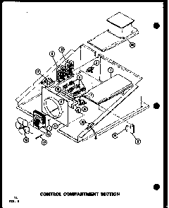 Control Compartment Section Diagram and Parts List for AO-27DB-P85547-4S  Amana Wall Oven