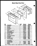 BLACK GLASS OVEN DOOR Diagram and Parts List for DDO-790  Amana Wall Oven
