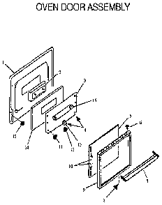 Oven Door Assembly Diagram and Parts List for RLS363UW,UL-P1142377NW,L  Amana Range