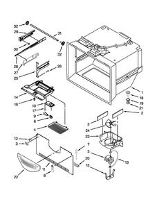 Freezer Liner Parts Diagram and Parts List for JFD2589KES2  Jenn-Air Refrigerator