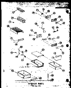 Interior Parts 16 Cu. Ft. Diagram and Parts List for T16W-P60303-8W  Amana Refrigerator