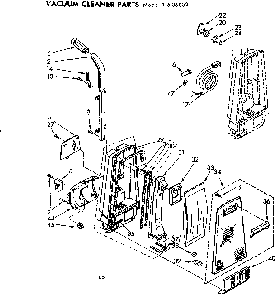 Handle And Bag Housing Diagram and Parts List for 11635802  Kenmore Upright Vacuum