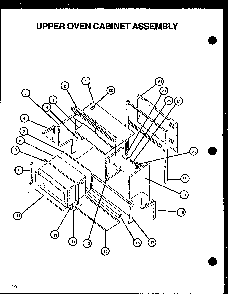 Upper Oven Cabinet Assembly Diagram and Parts List for SBE56FXW P1137959NW Amana Range
