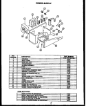 POWER SUPPLY Diagram and Parts List for FDO120  Amana Microwave