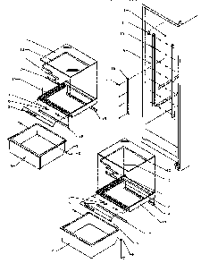 Refrigerator Shelving And Drawers Diagram and Parts List for SPD25AW-P1162435WW  Amana Refrigerator