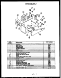 POWER SUPPLY Diagram and Parts List for FDO280  Amana Microwave Oven Combo