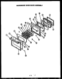 MICROWAVE OVEN DOOR ASSY Diagram and Parts List for FDO280  Amana Microwave Oven Combo