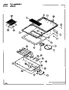 Top Assy. Diagram and Parts List for A89L-6-R  Admiral Cooktop