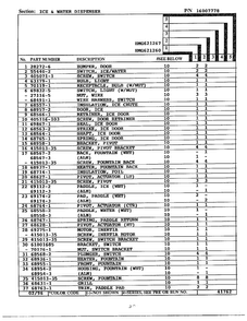 Ice And Water Dispenser Page 2 Diagram and Parts List for 621260  Admiral Refrigerator