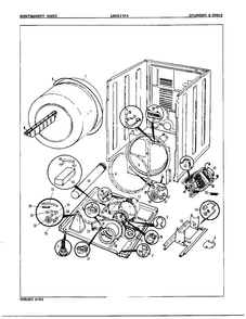 Gas Dryer Cylinder And Drive Diagram and Parts List for 8215A REV A Norge Dryer