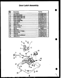 DOOR LATCH ASSY Diagram and Parts List for FDO162  Amana Microwave