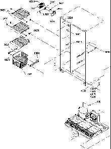 Freezer Shelves And Light Diagram and Parts List for SQD25TW-P1190427WW  Amana Refrigerator