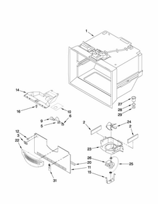 Freezer Liner Parts Diagram and Parts List for GB1924PEKB4  Maytag Refrigerator