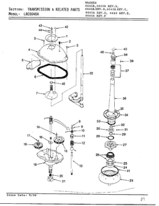 Transmission Diagram and Parts List for 6640A  Norge Washer