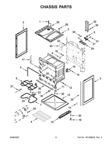 Chassis Parts Diagram and Parts List for ACR4303MFW7  Amana Range