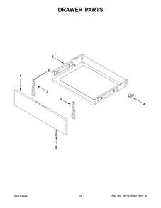 Drawer Parts Diagram and Parts List for MER4600LS2  Maytag Range