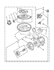 Pump And Motor Parts Diagram and Parts List for MDB7749SBB0  Maytag Dishwasher