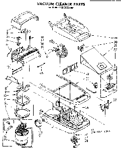 Base Assembly Diagram and Parts List for 1162432180  Kenmore Canister Vacuum