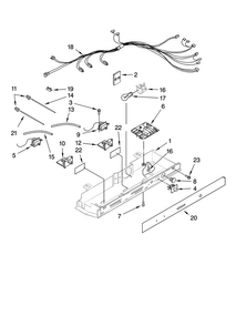 Control Parts Diagram and Parts List for MSB2554AEW00  Maytag Refrigerator