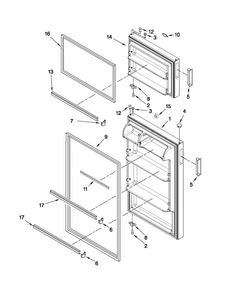 Door Parts Diagram and Parts List for C8TXNWFXW00  Magic Chef Refrigerator