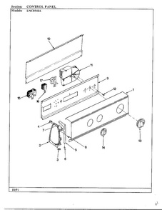 Control Panel Diagram and Parts List for 8540A REV E Norge Dryer