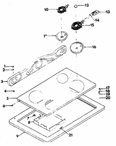 Cook Top Assembly Diagram and Parts List for 1439007100  Kenmore Range