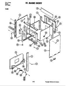 Body Diagram and Parts List for D146B  Jenn-Air Range
