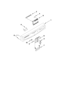 Control Panel And Latch Parts Diagram and Parts List for CDB7000AWW3  Magic Chef Dishwasher
