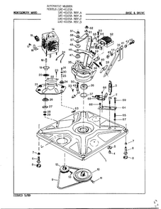 Base And Drive Diagram and Parts List for 6105A REV D Norge Washer