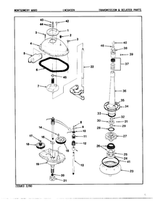 Transmission Diagram and Parts List for 6432A  Norge Washer