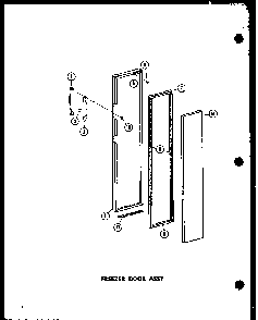 Freezer Door Assy Diagram and Parts List for SRI-22E-A-P74870-11WA  Amana Refrigerator