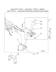 W10293911 Burner Assembly Diagram and Parts List for MGDE200XW1  Maytag Dryer