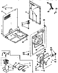 Cabinet Parts Diagram and Parts List for 11688570100  Kenmore Dryer
