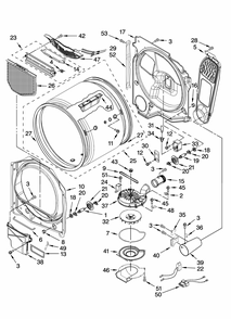 Bulkhead Parts Diagram and Parts List for MGDB200VQ0  Maytag Dryer
