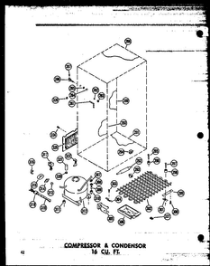 Compressor & Condensor 16 Cu. Ft. Diagram and Parts List for T16N-C-P60236-42WC  Amana Refrigerator