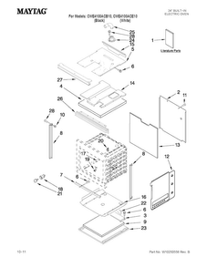 Oven Parts Diagram and Parts List for CWE4100ACB10  Maytag Wall Oven