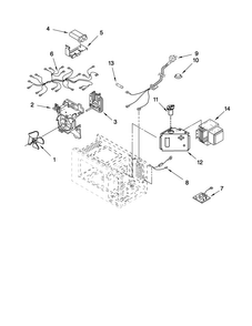 Microwave Interior Parts Diagram and Parts List for JMW8330DAB15  Jenn-Air Microwave Oven Combo