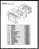 OVEN DOOR Diagram and Parts List for EKD289  Caloric Microwave Oven Combo
